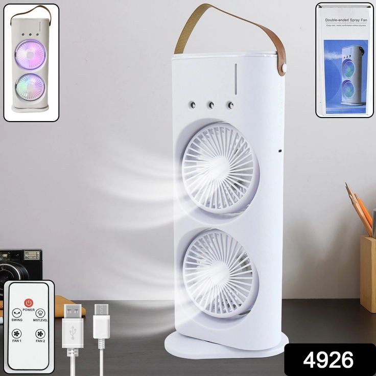 Portable USB Mini Air Cooler Dual Fan